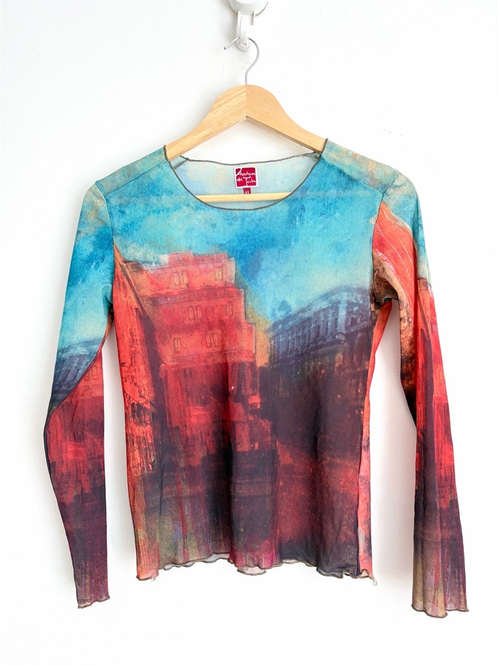 Aventures des Toiles - Sheer Cityscape Mesh Top - Artcore M - Picture 1 of 6